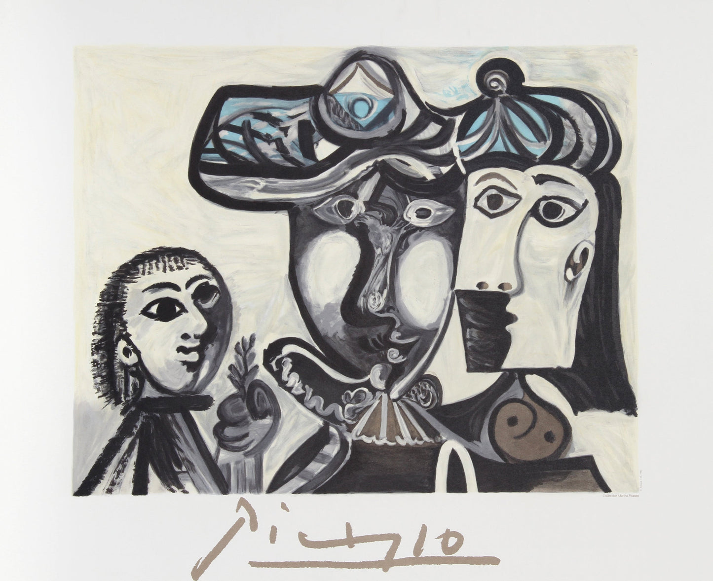 Couple et Enfant au Rameau d'Olivier