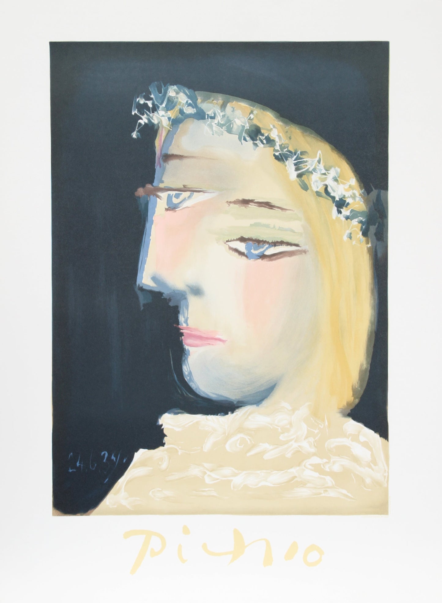 Femme a la Robe, Blanche Couronee de Fleurs