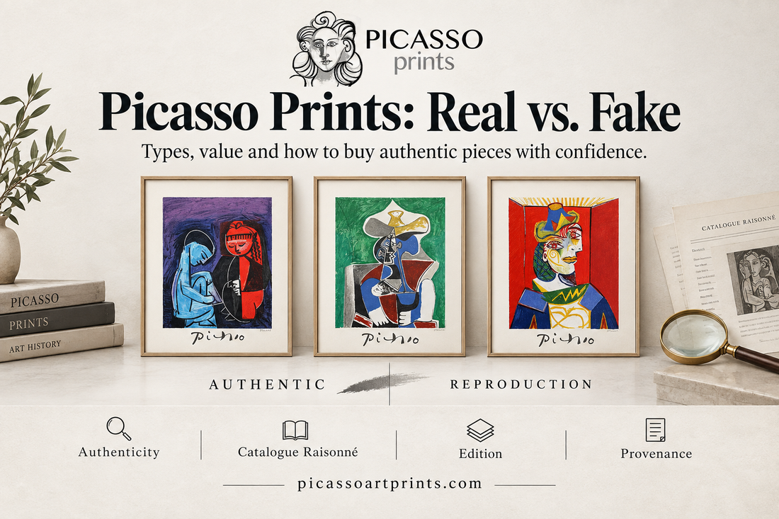 Picasso Prints: Real vs. Fake guide featuring three Picasso prints and tips on authenticity, value, and provenance.