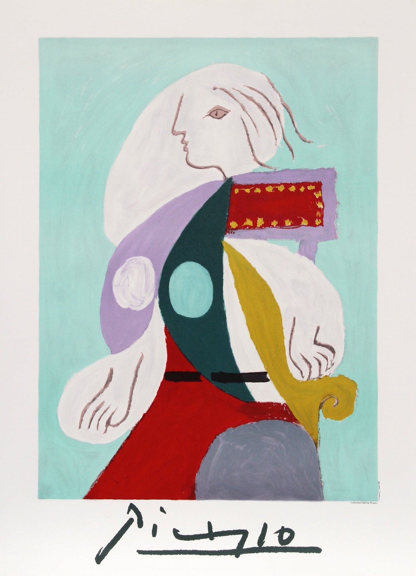 Femme a la Robe Multicolore