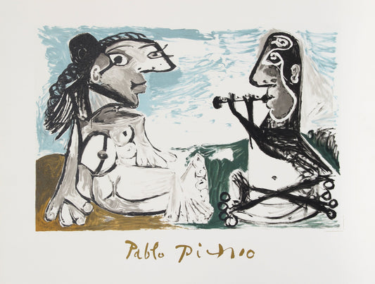 Femme Assise et Joueur de Flute