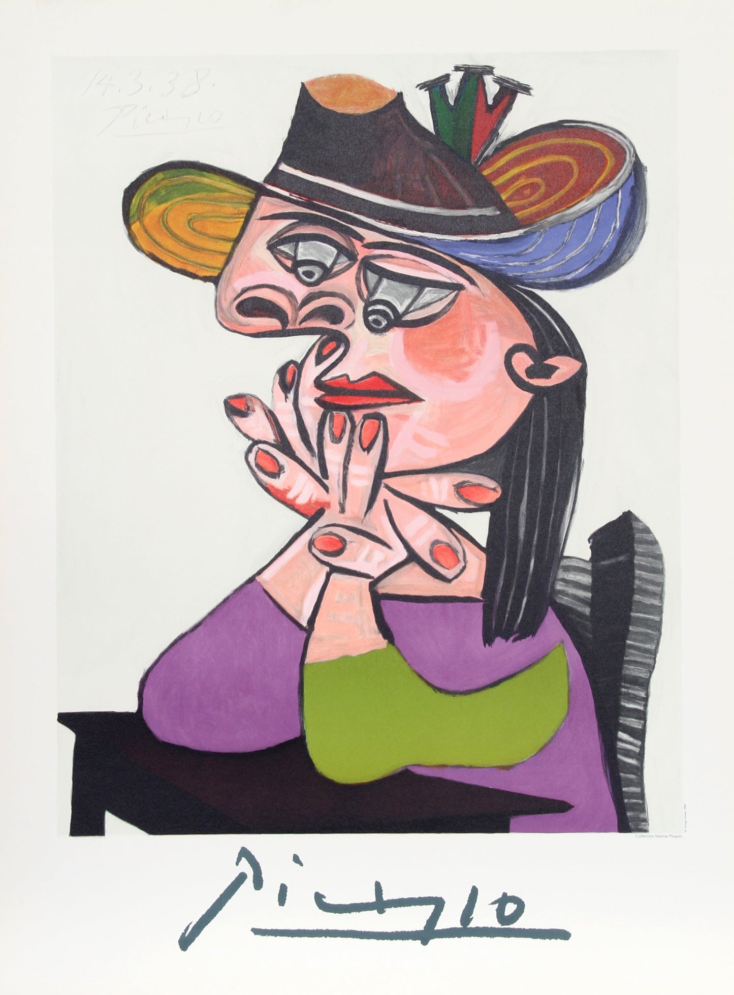 Buste de Femme Assise - Les Mains Sous le Menton