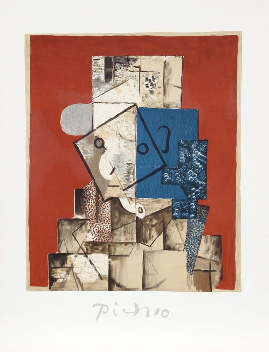 Visage sur Fond Rouge