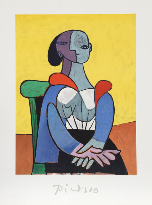 Femme a la Chaise sur Fond Jaune