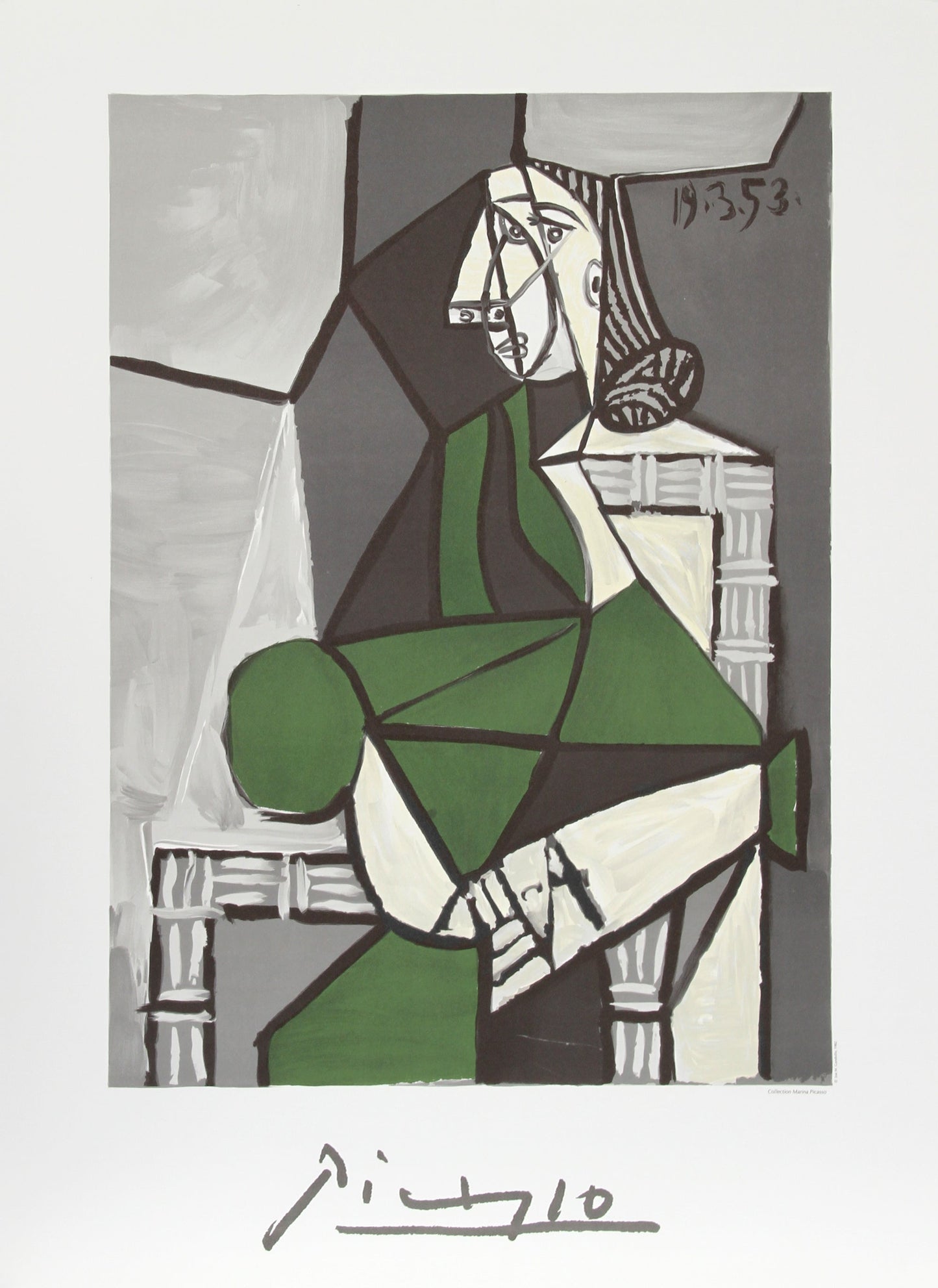 Portrait de Femme Assise, Robe Verte